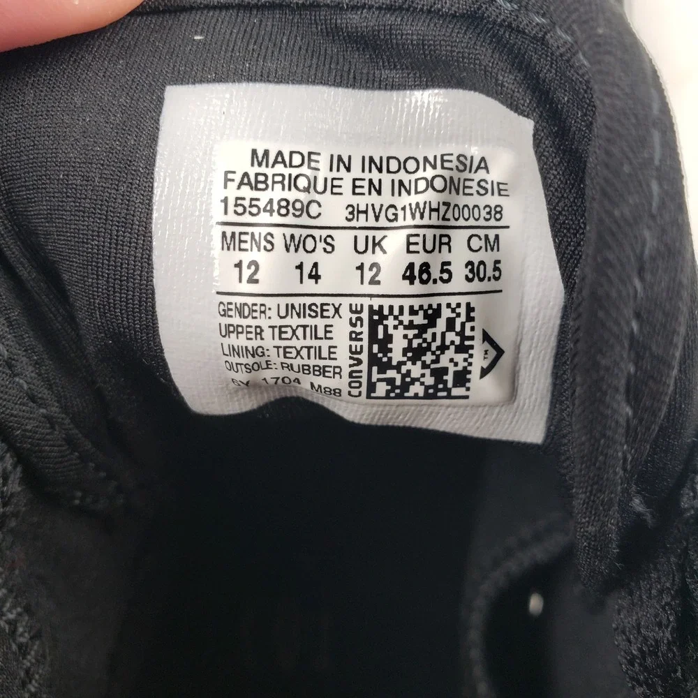 Converse Triple Black Men's 12 Chuck Taylor All Star Syde Street Mid Sneakers - Picture 10 of 10